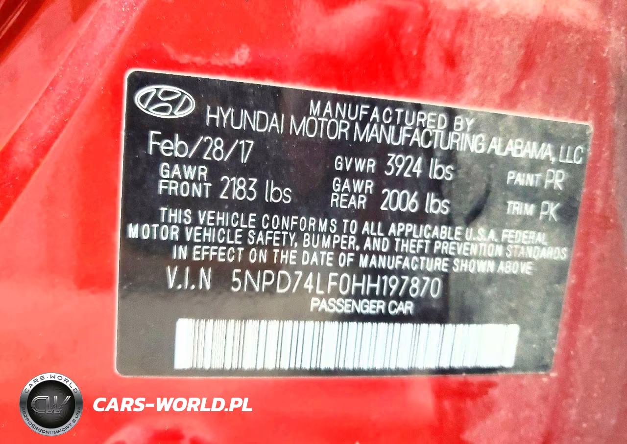 2017 Hyundai Elantra Se VIN:5NPD74LF0HH197870 - 12