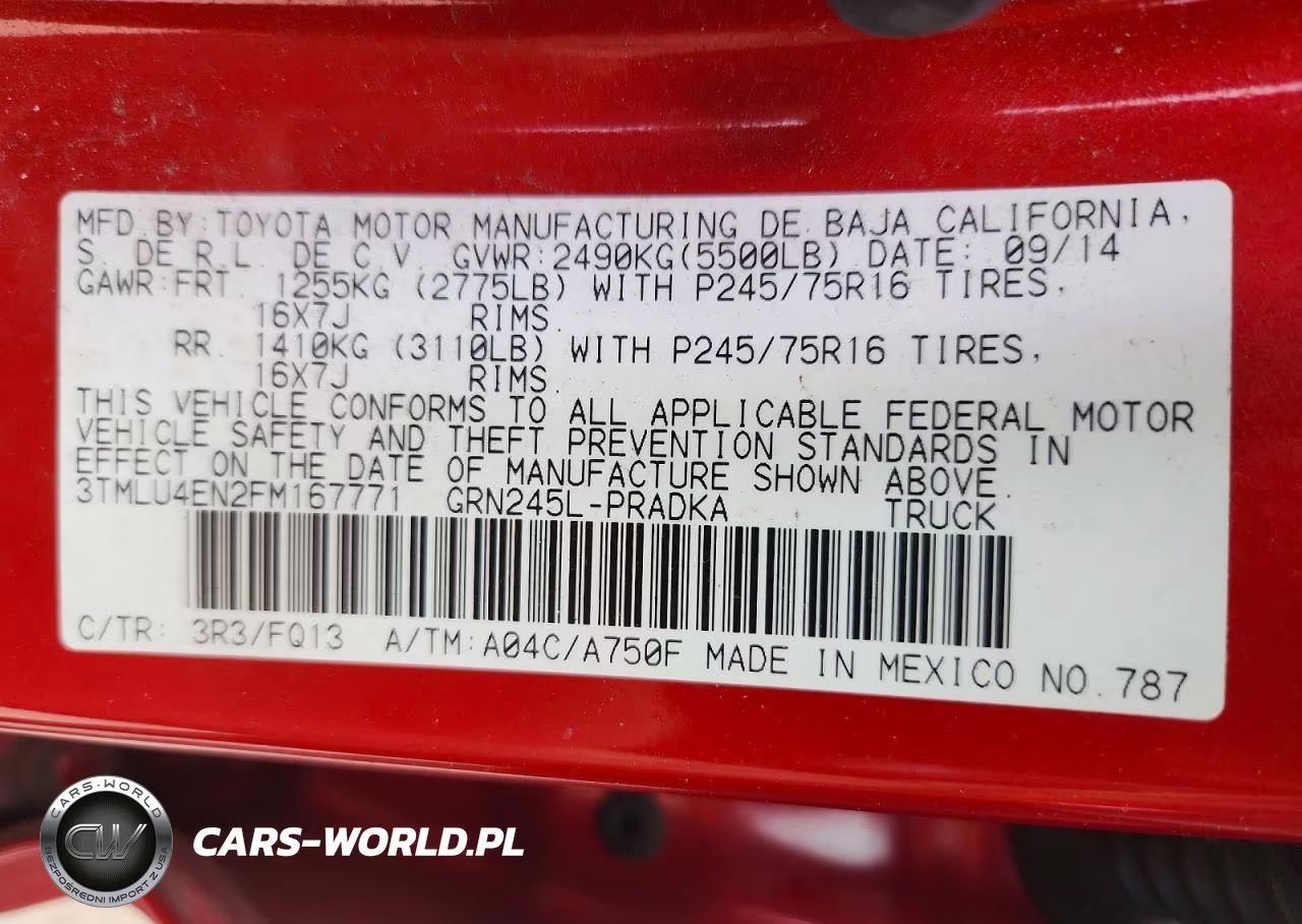 2015 Toyota Tacoma V6 VIN:3TMLU4EN2FM167771 - 13