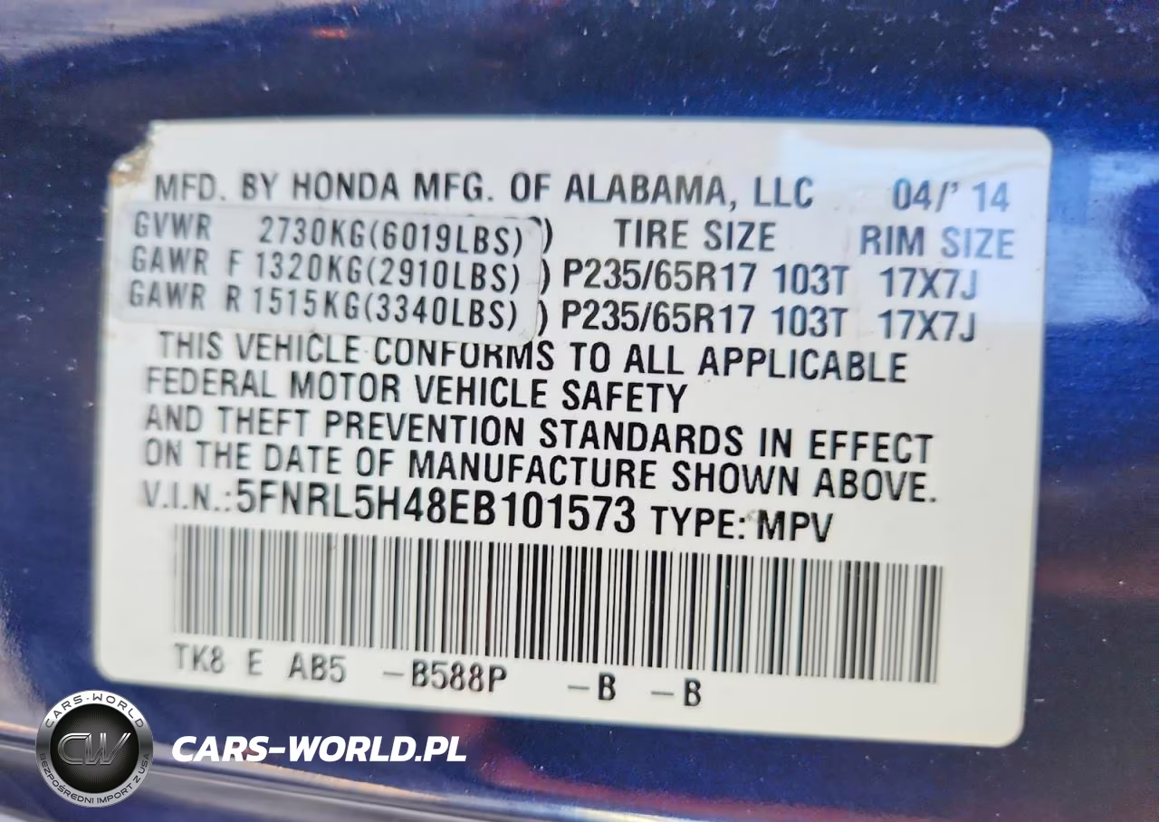 2014 Honda Odyssey Ex VIN:5FNRL5H48EB101573 - 14