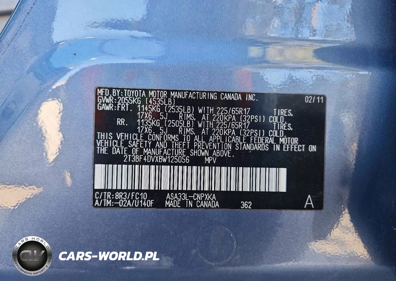 2011 Toyota Rav4 Base VIN:2T3BF4DVXBW125056 - 14