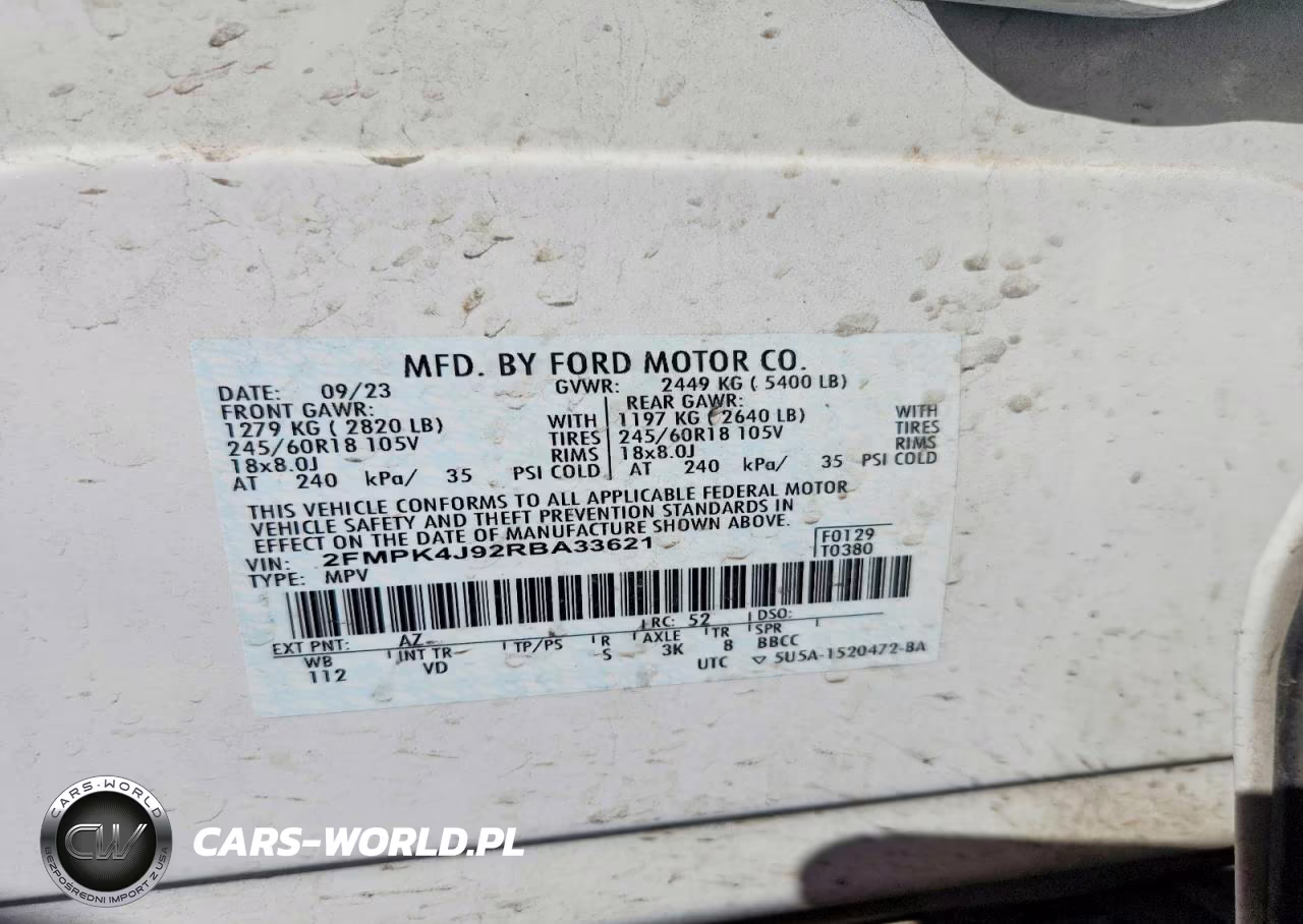 2024 Ford Edge Sel VIN:2FMPK4J92RBA33621 - 14