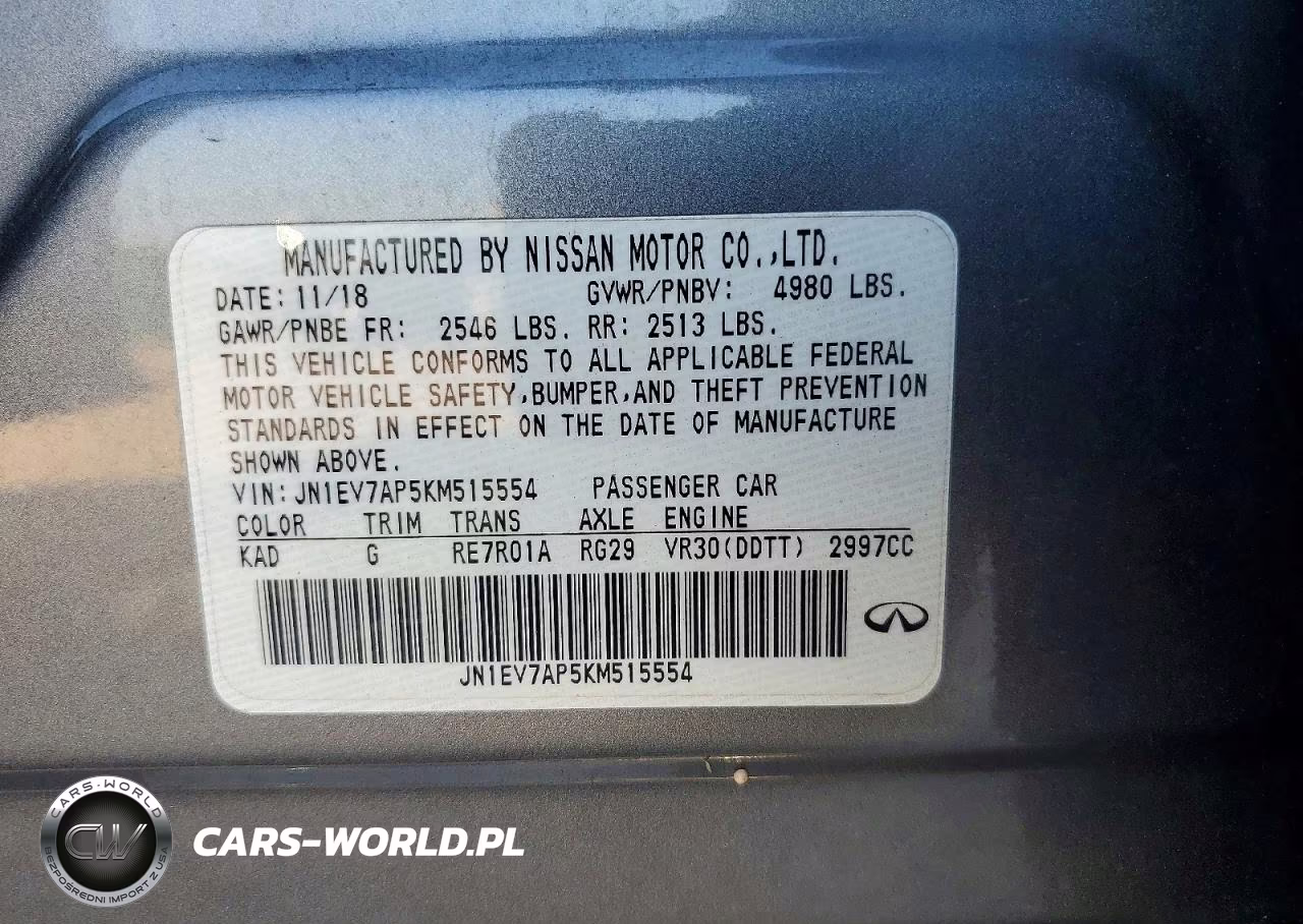 2019 Infiniti Q50 3.0T Luxe VIN:JN1EV7AP5KM515554 - 13