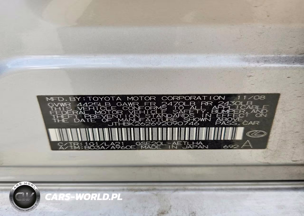 2009 Lexus Is 250 Base VIN:JTHBK262692090746 - 13