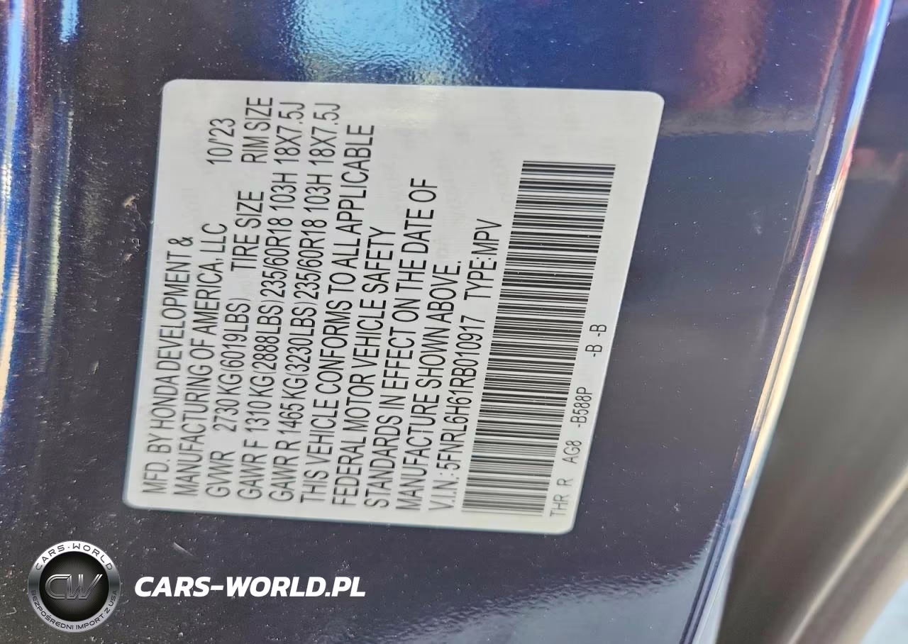 2024 Honda Odyssey Exl VIN:5FNRL6H61RB010917 - 14