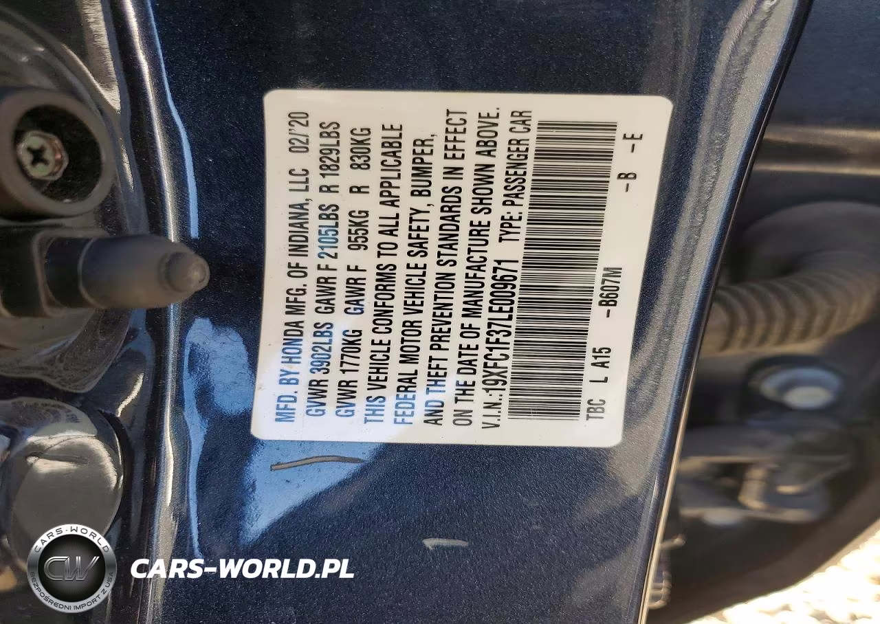2020 Honda Civic Ex VIN:19XFC1F37LE009671 - 12