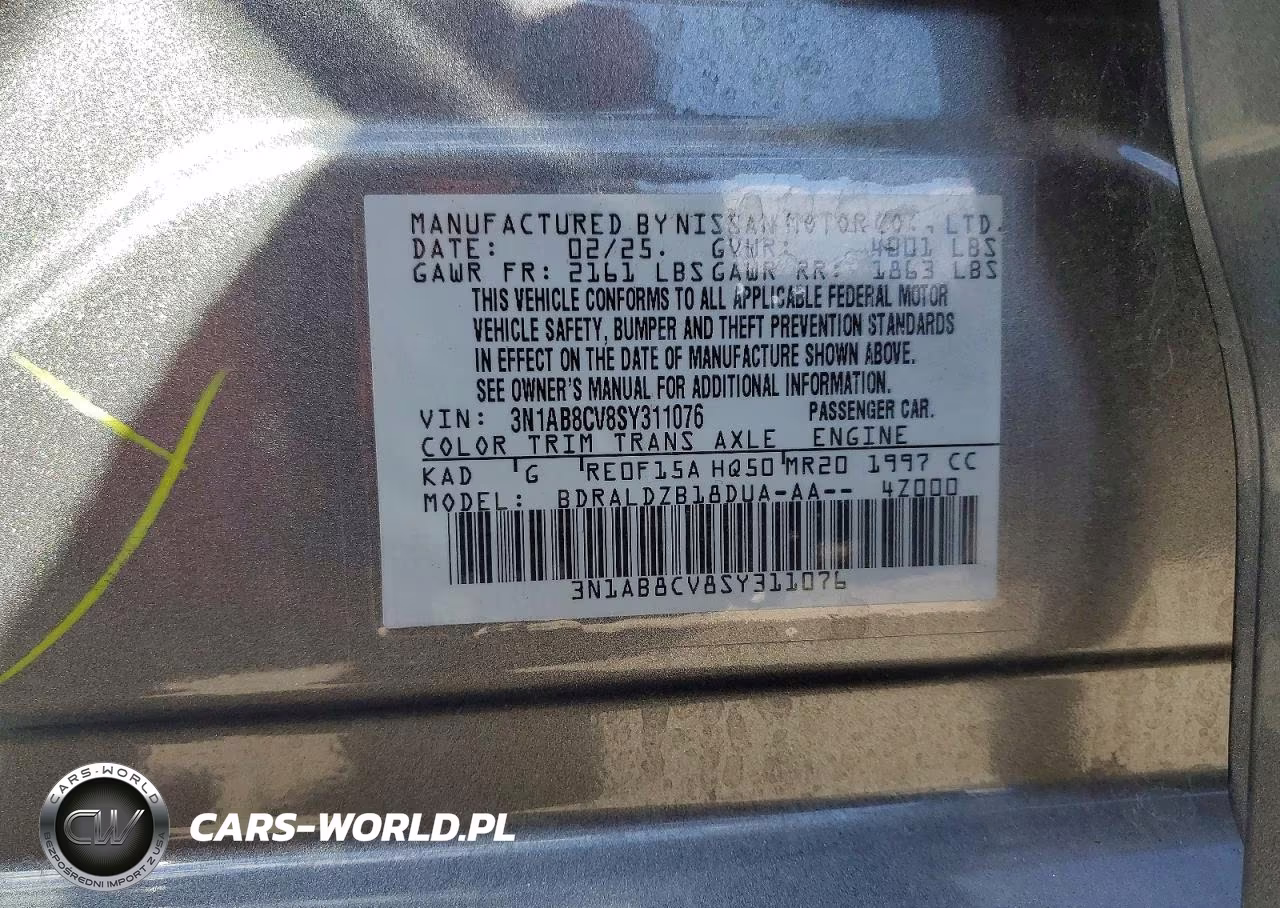 2025 Nissan Sentra Sv VIN:3N1AB8CV8SY311076 - 13