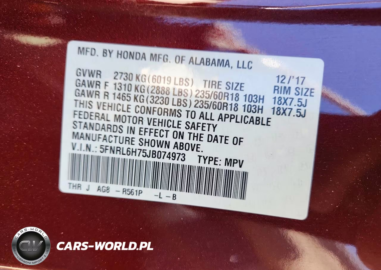 2018 Honda Odyssey Exl VIN:5FNRL6H75JB074973 - 14