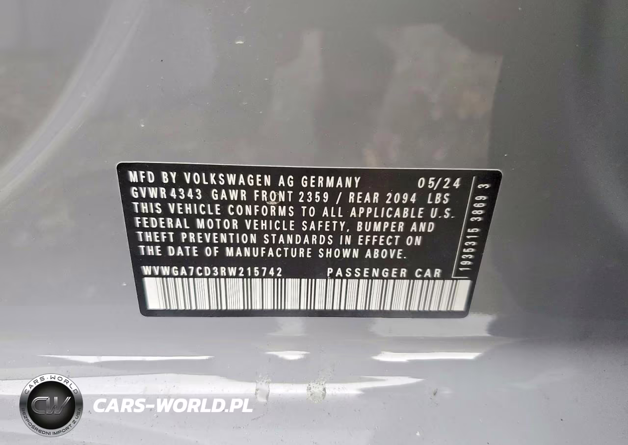 2024 Volkswagen Gti S VIN:WVWGA7CD3RW215742 - 12