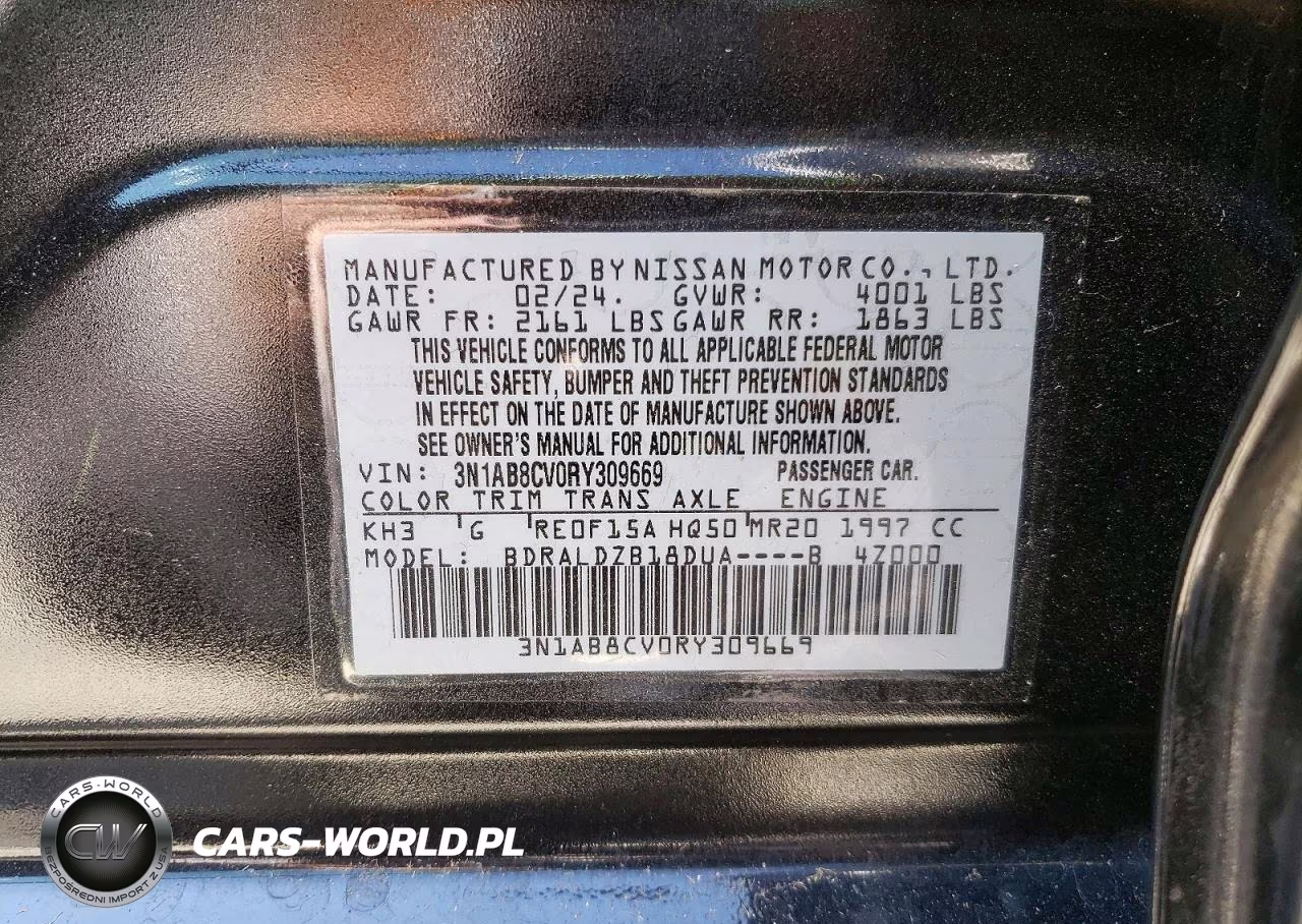 2024 Nissan Sentra Sv VIN:3N1AB8CV0RY309669 - 12