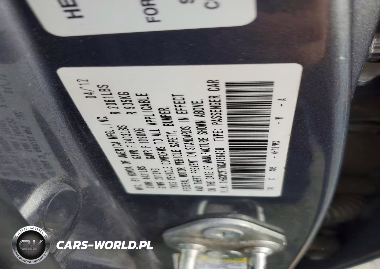 2012 Honda Accord Ex VIN:1HGCP2F76CA156438 - 12