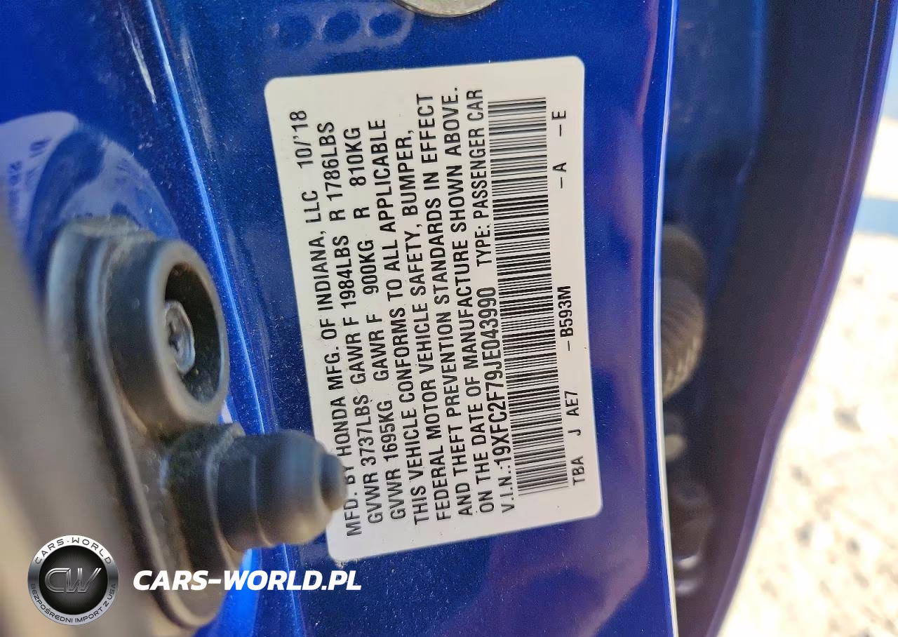 2018 Honda Civic Ex VIN:19XFC2F79JE043990 - 12
