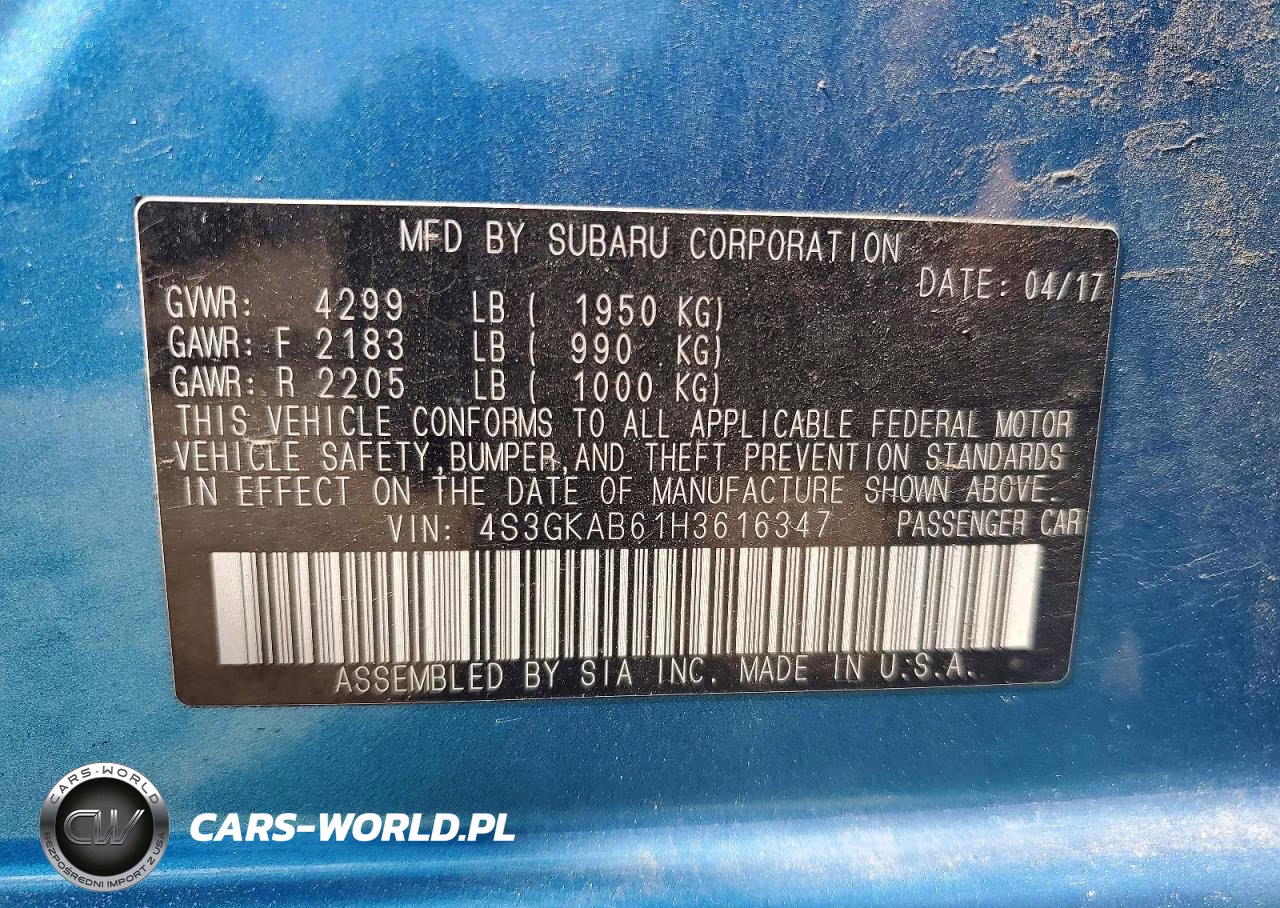 2017 Subaru Impreza Premium VIN:4S3GKAB61H3616347 - 13