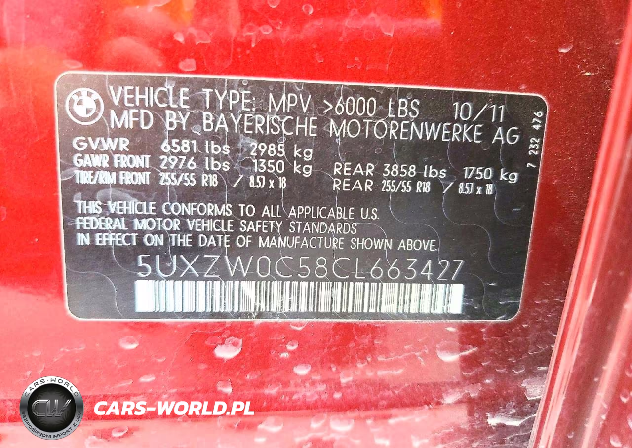 2012 BMW X5 xDrive35D VIN:5UXZW0C58CL663427 - 12