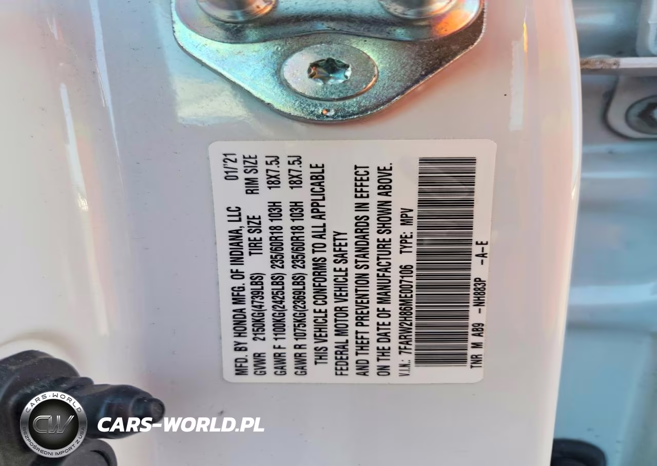 2021 Honda Cr-V Exl VIN:7FARW2H86ME007106 - 13