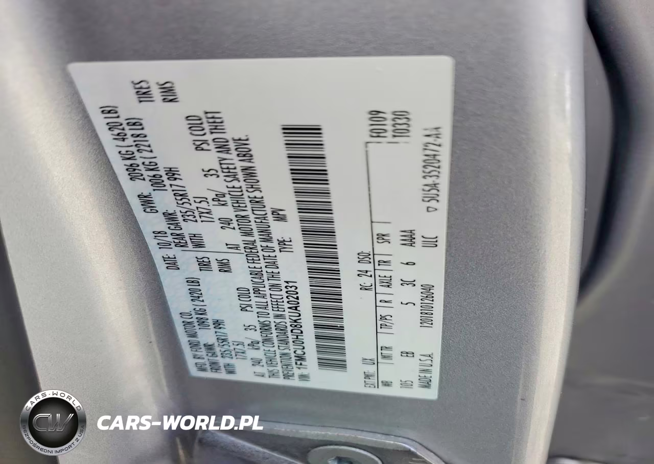 2019 Ford Escape Sel VIN:1FMCU0HD8KUA02031 - 12