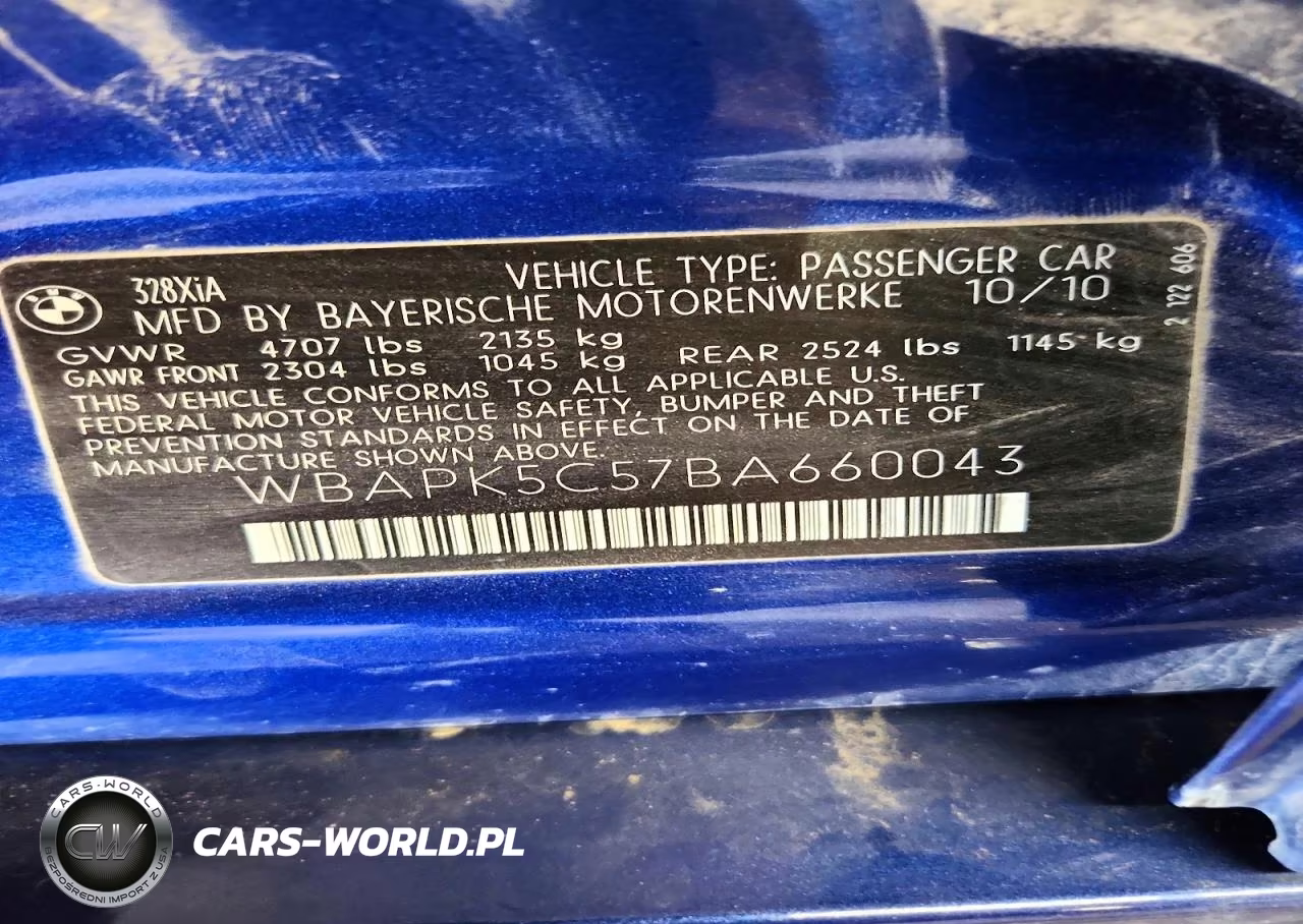 2011 BMW 328 Xi Sulev VIN:WBAPK5C57BA660043 - 12