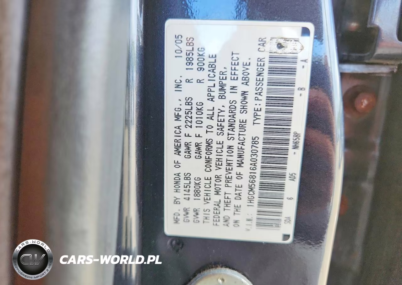 2006 Honda Accord Ex VIN:1HGCM56816A030785 - 12
