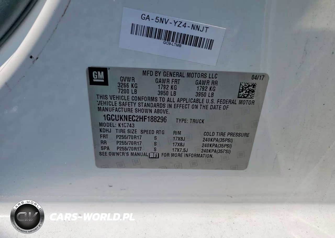2017 Chevrolet Silverado K1500 VIN:1GCUKNEC2HF188296 - 12