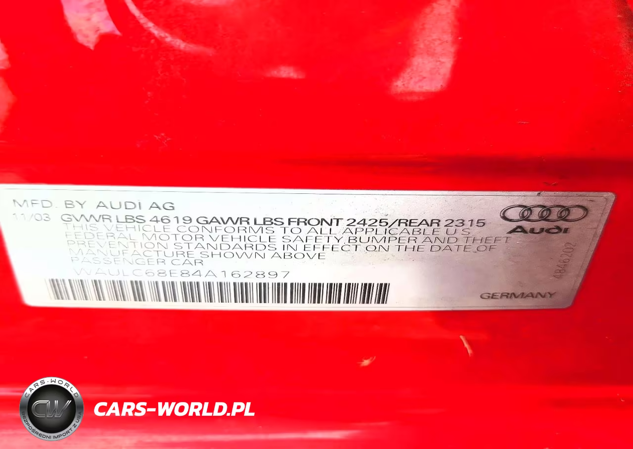 2004 Audi A4 1.8T Quattro VIN:WAULC68E84A162897 - 12