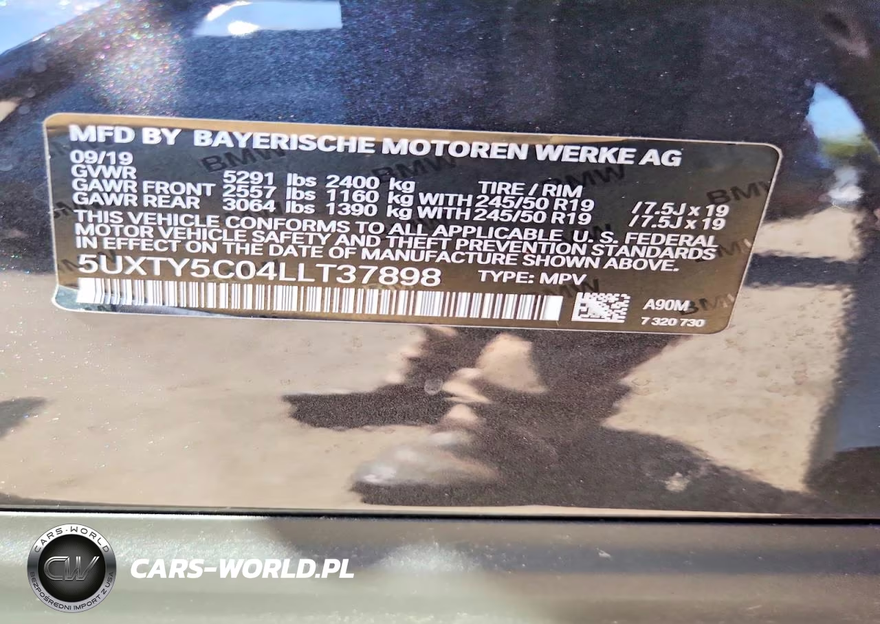 2020 BMW X3 xDrive30I VIN:5UXTY5C04LLT37898 - 14