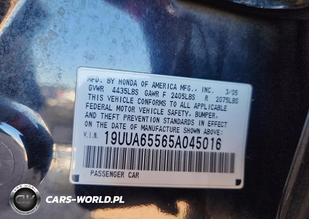 2005 Acura Tl VIN:19UUA65565A045016 - 12