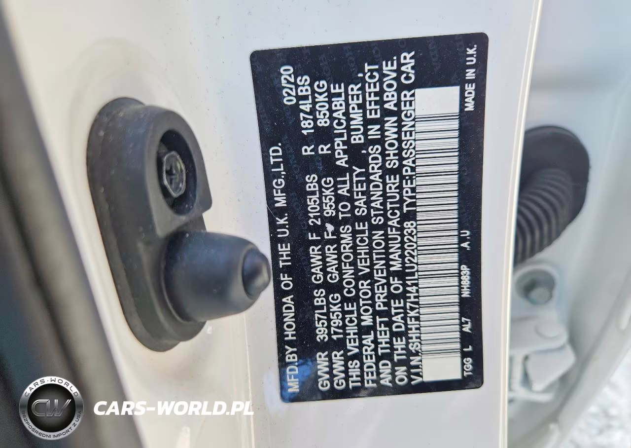 2020 Honda Civic Sport VIN:SHHFK7H41LU220238 - 12