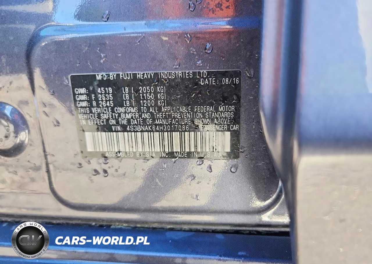 2017 Subaru Legacy 2.5I Limited VIN:4S3BNAK64H3017086 - 13