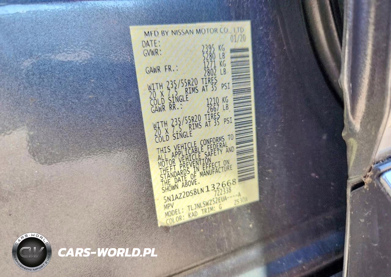 2020 Nissan Murano Platinum VIN:5N1AZ2DS8LN132668 - 13