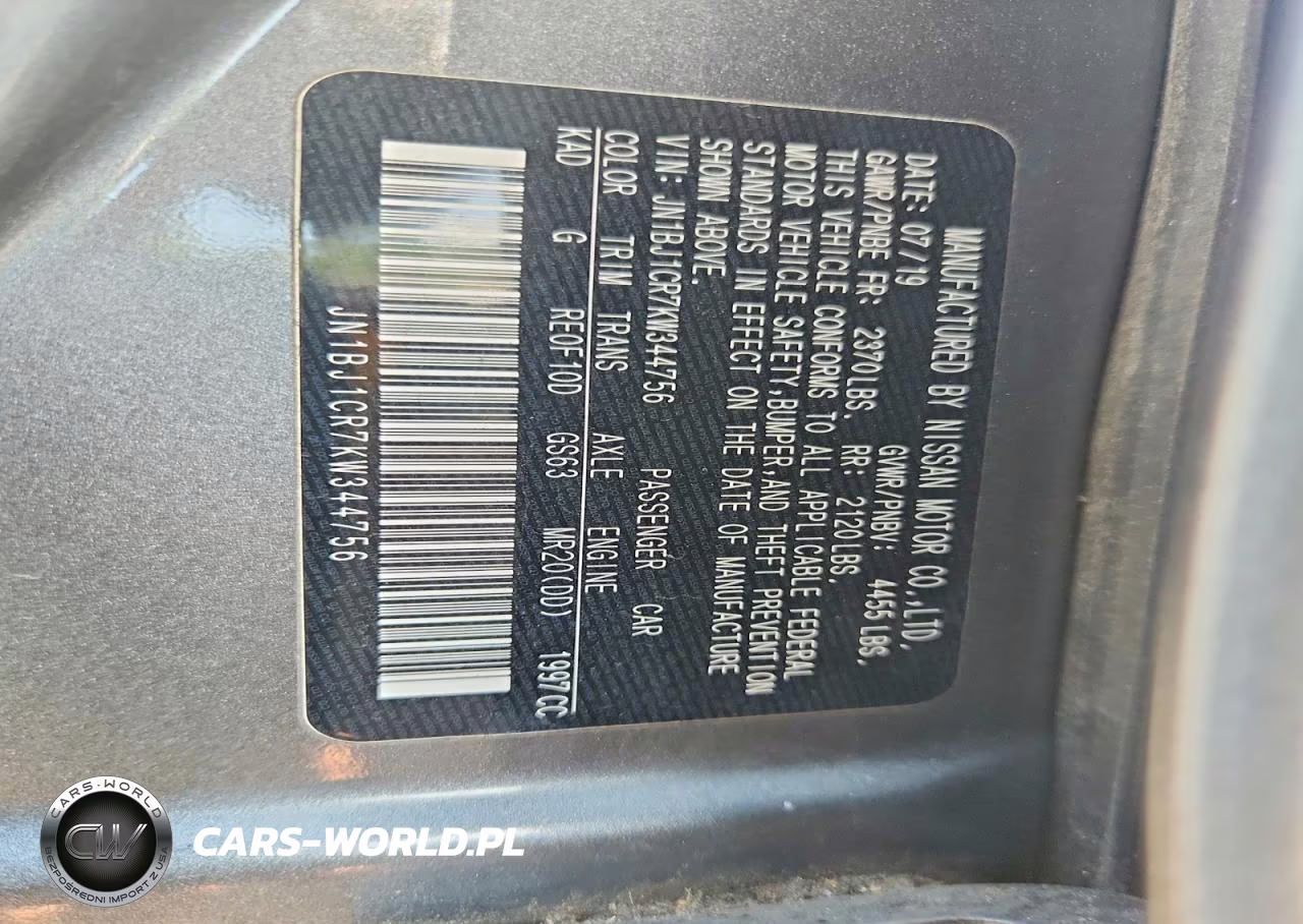 2019 Nissan Rogue Sport Sv VIN:JN1BJ1CR7KW344756 - 13