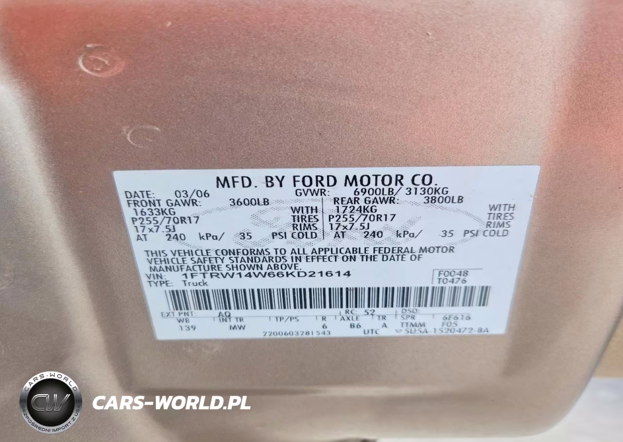 2006 Ford F150 Supercrew VIN:1FTRW14W66KD21614 - 12