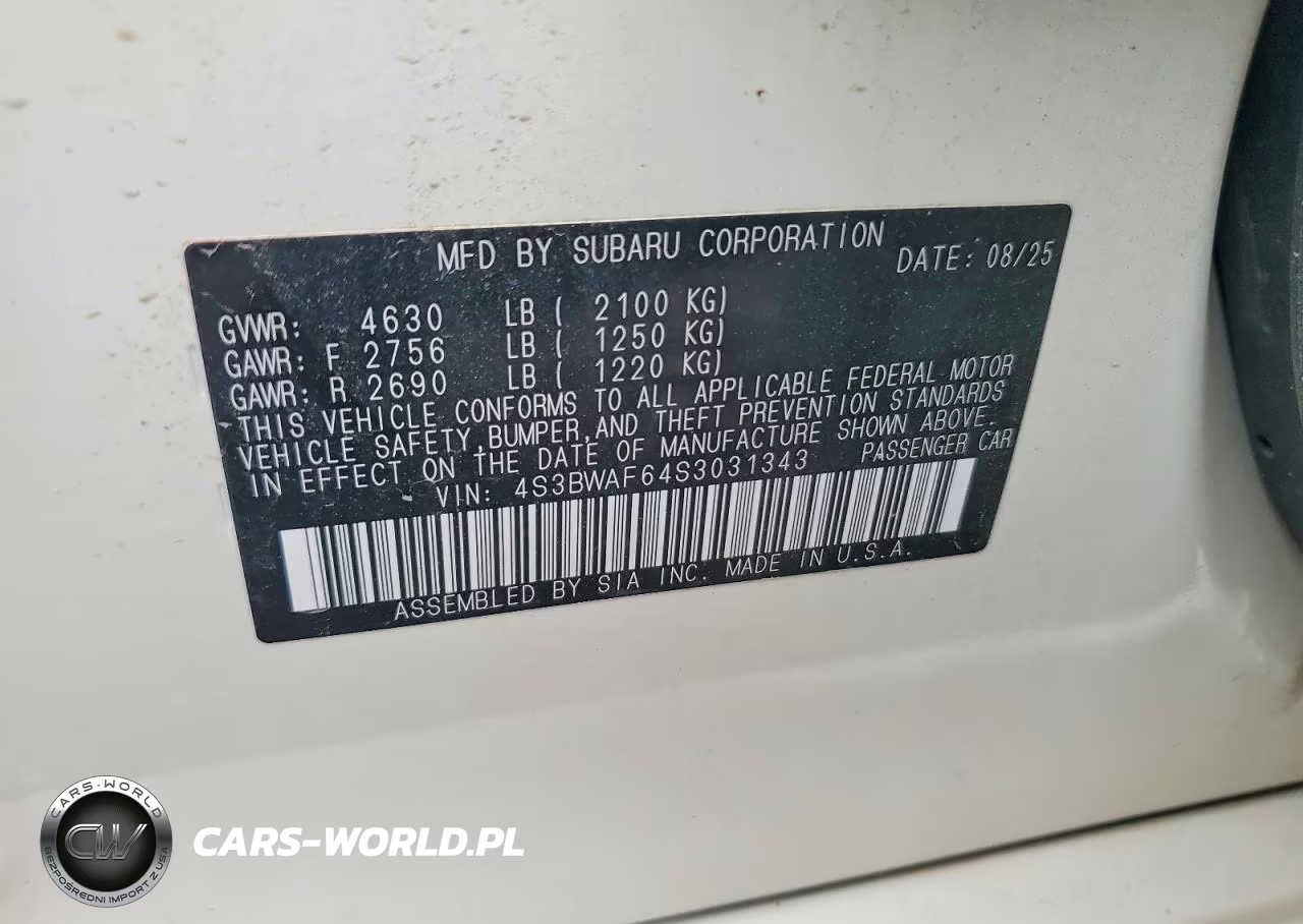 2025 Subaru Legacy Premium VIN:4S3BWAF64S3031343 - 12