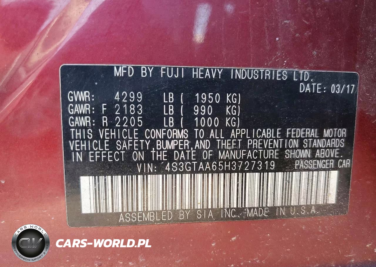 2017 Subaru Impreza VIN:4S3GTAA65H3727319 - 13