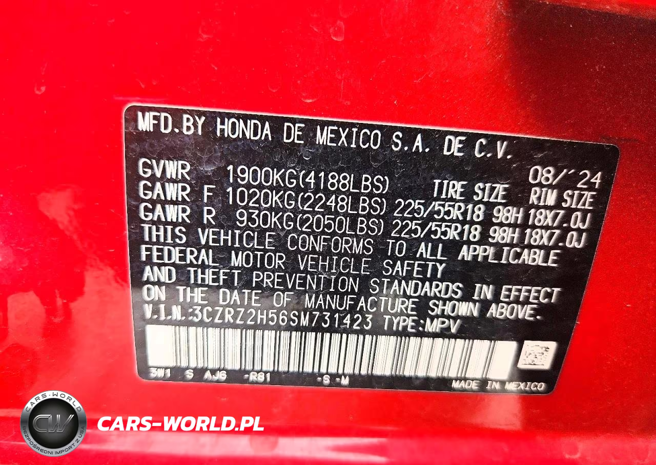 2025 Honda Hr-V Sport VIN:3CZRZ2H56SM731423 - 12