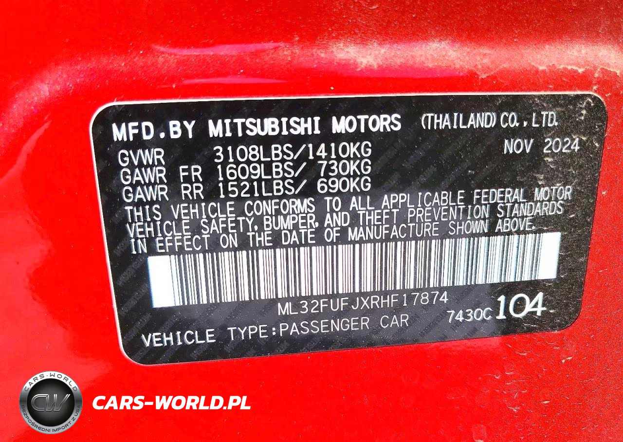 2024 Mitsubishi Mirage G4 Es VIN:ML32FUFJXRHF17874 - 12
