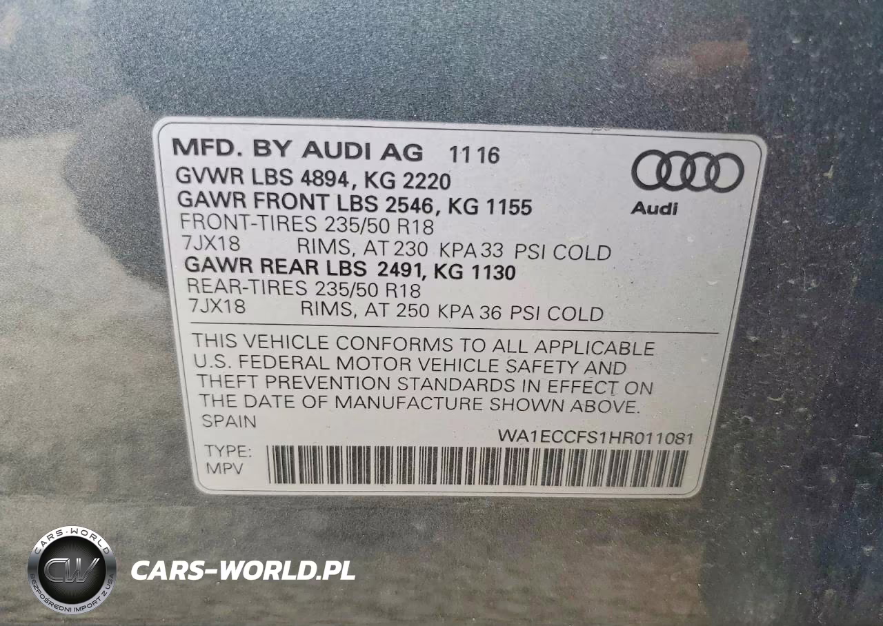 2017 Audi Q3 Premium VIN:WA1ECCFS1HR011081 - 13