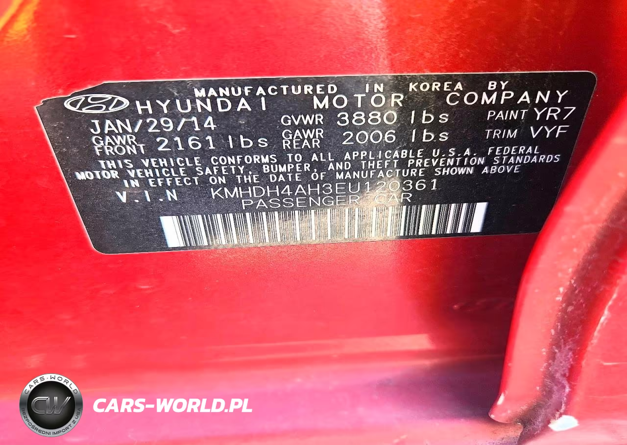2014 Hyundai Elantra Sport VIN:KMHDH4AH3EU120361 - 12