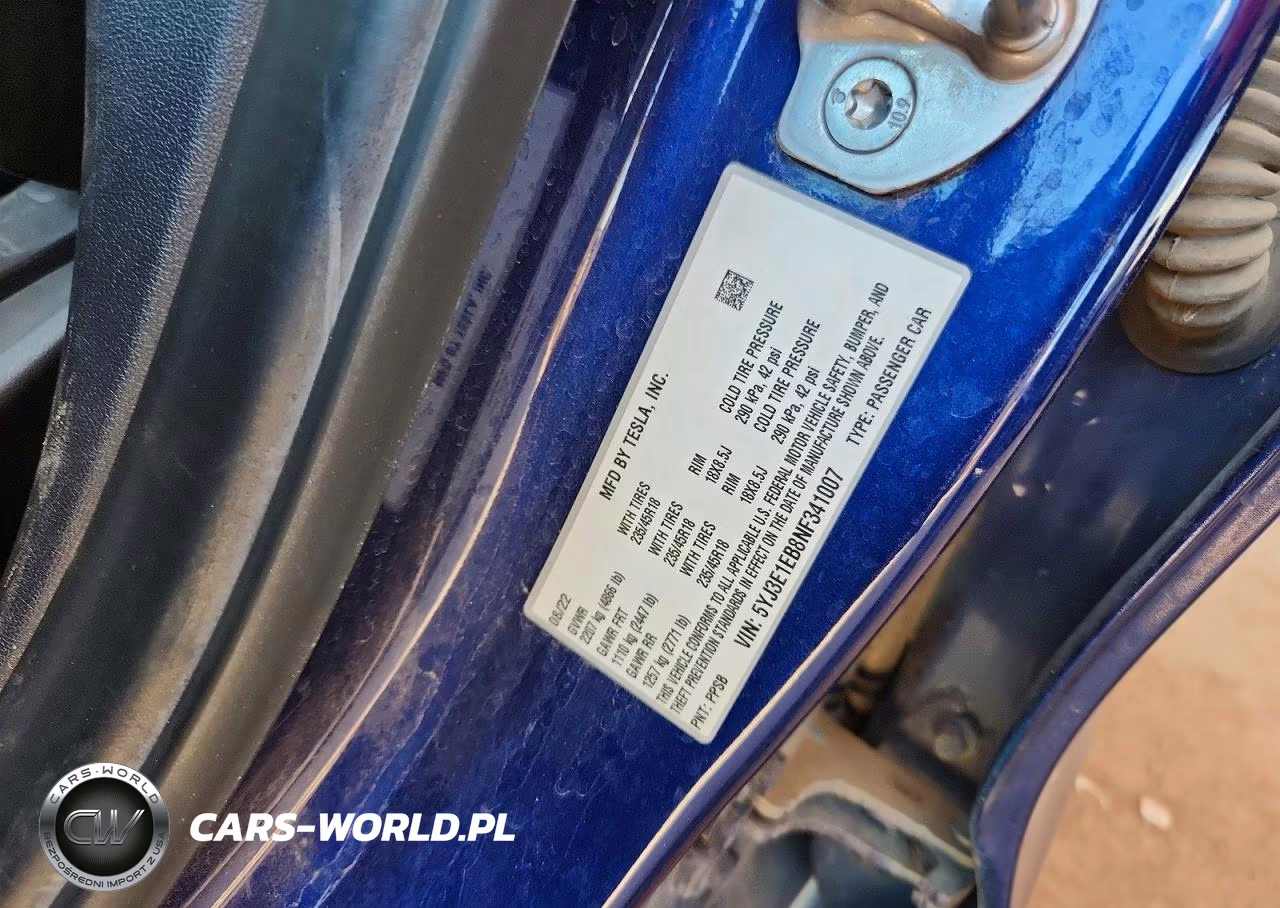 2022 Tesla Model 3 VIN:5YJ3E1EB8NF341007 - 12