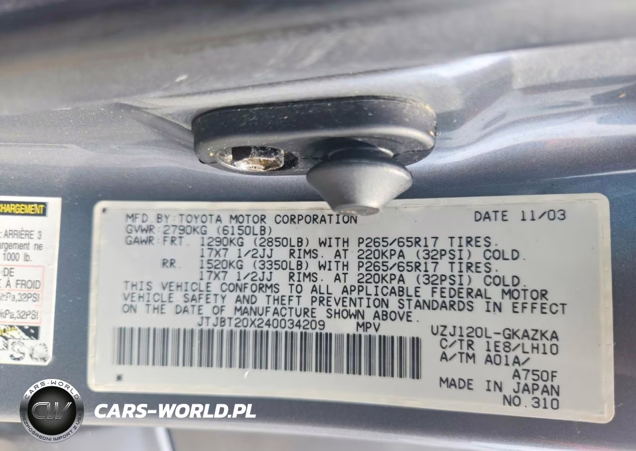 2004 Lexus Gx 470 VIN:JTJBT20X240034209 - 13