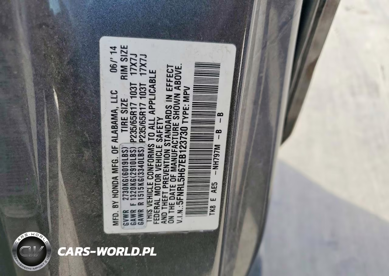 2014 Honda Odyssey Exl VIN:5FNRL5H67EB123730 - 13