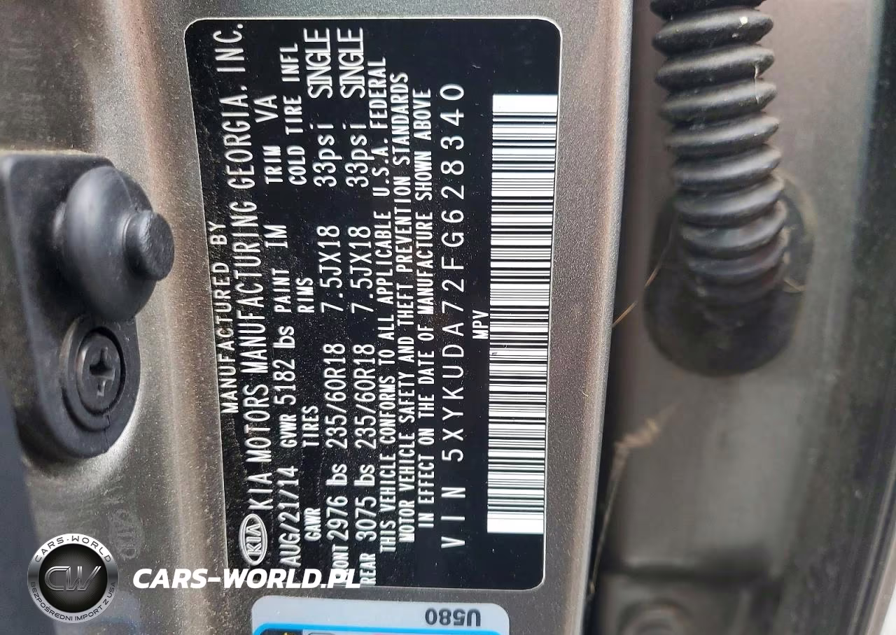 2015 Kia Sorento Ex VIN:5XYKUDA72FG628340 - 12