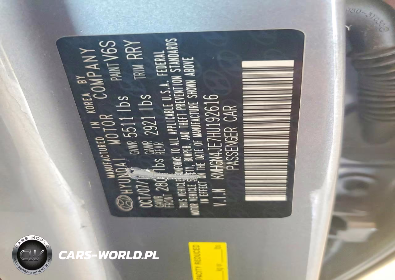 2017 Genesis G80 3.8 VIN:KMHGN4JE7HU192616 - 12