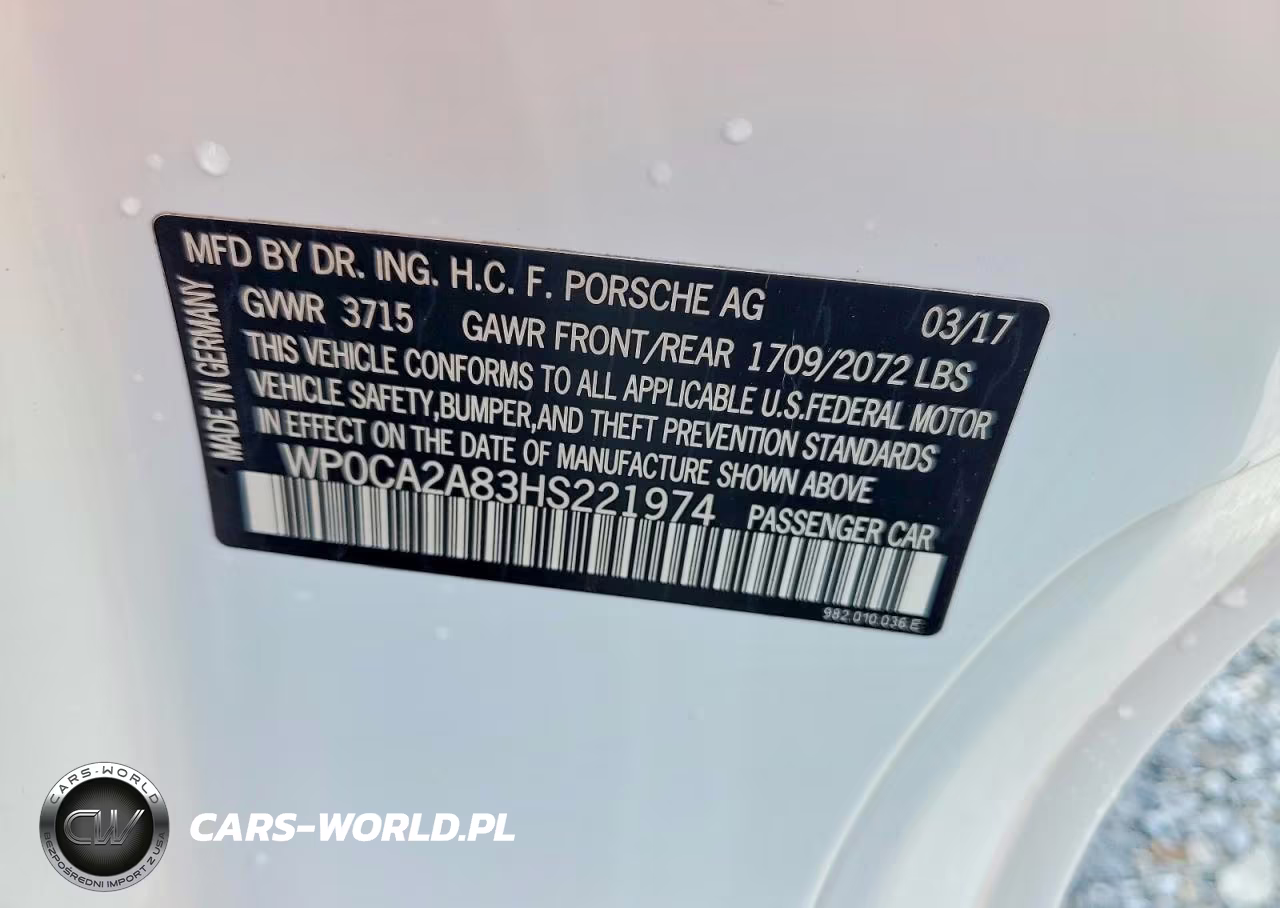2017 Porsche Boxster VIN:WP0CA2A83HS221974 - 12