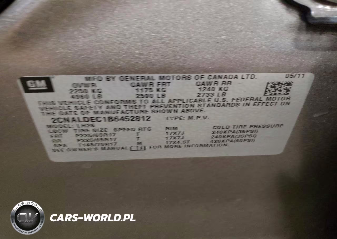 2011 Chevrolet Equinox Lt VIN:2CNALDEC1B6452812 - 13