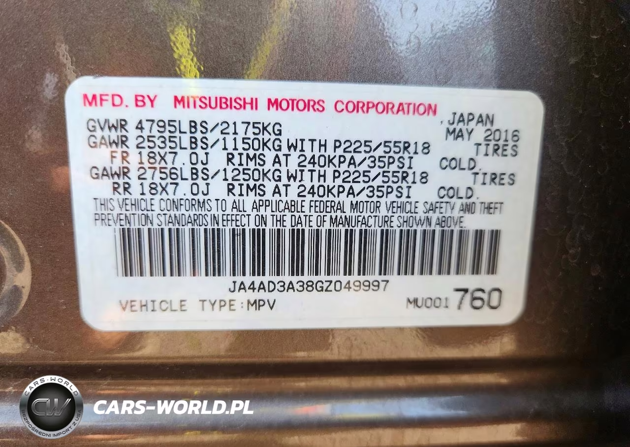 2016 Mitsubishi Outlander Se VIN:JA4AD3A38GZ049997 - 12