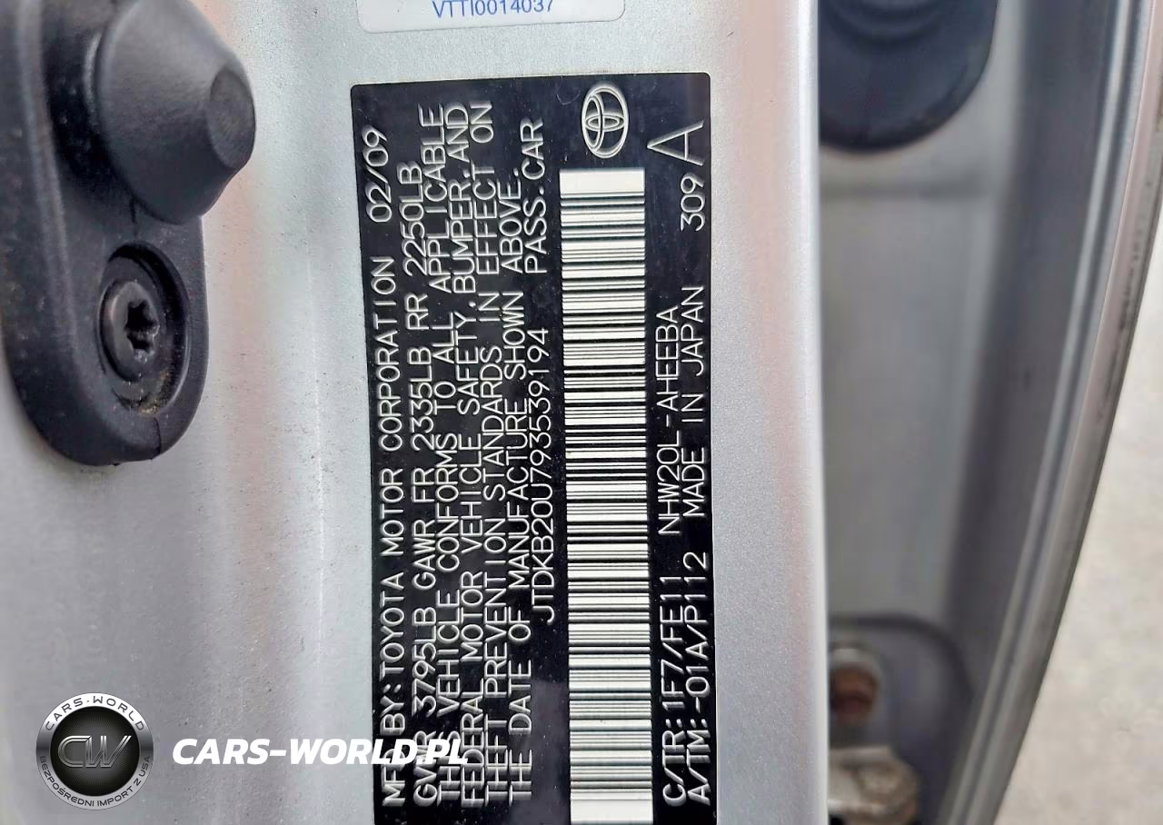 2009 Toyota Prius Base VIN:JTDKB20U793539194 - 12