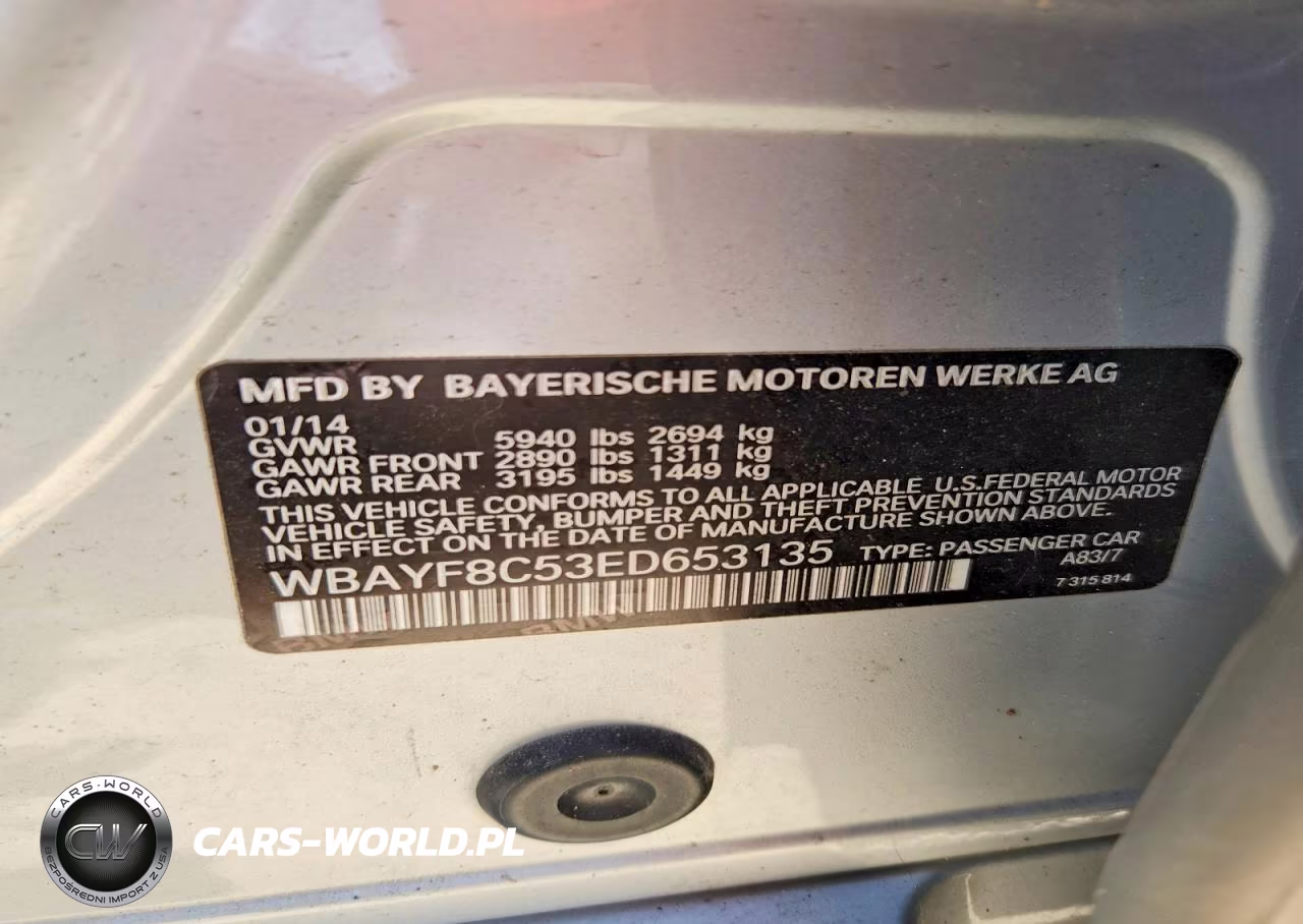 2014 BMW 750 Lxi VIN:WBAYF8C53ED653135 - 12