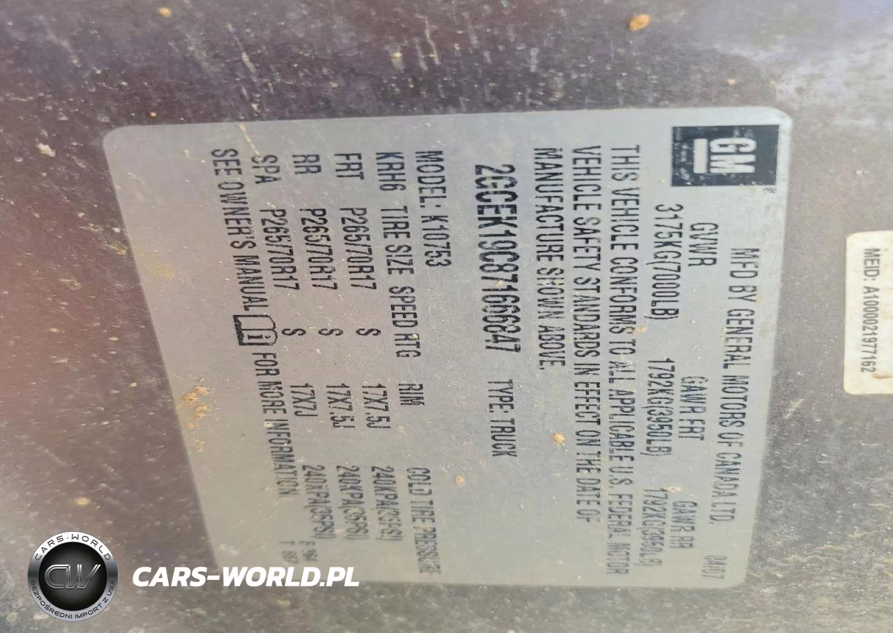 2007 Chevrolet Silverado K1500 VIN:2GCEK19C871666847 - 12