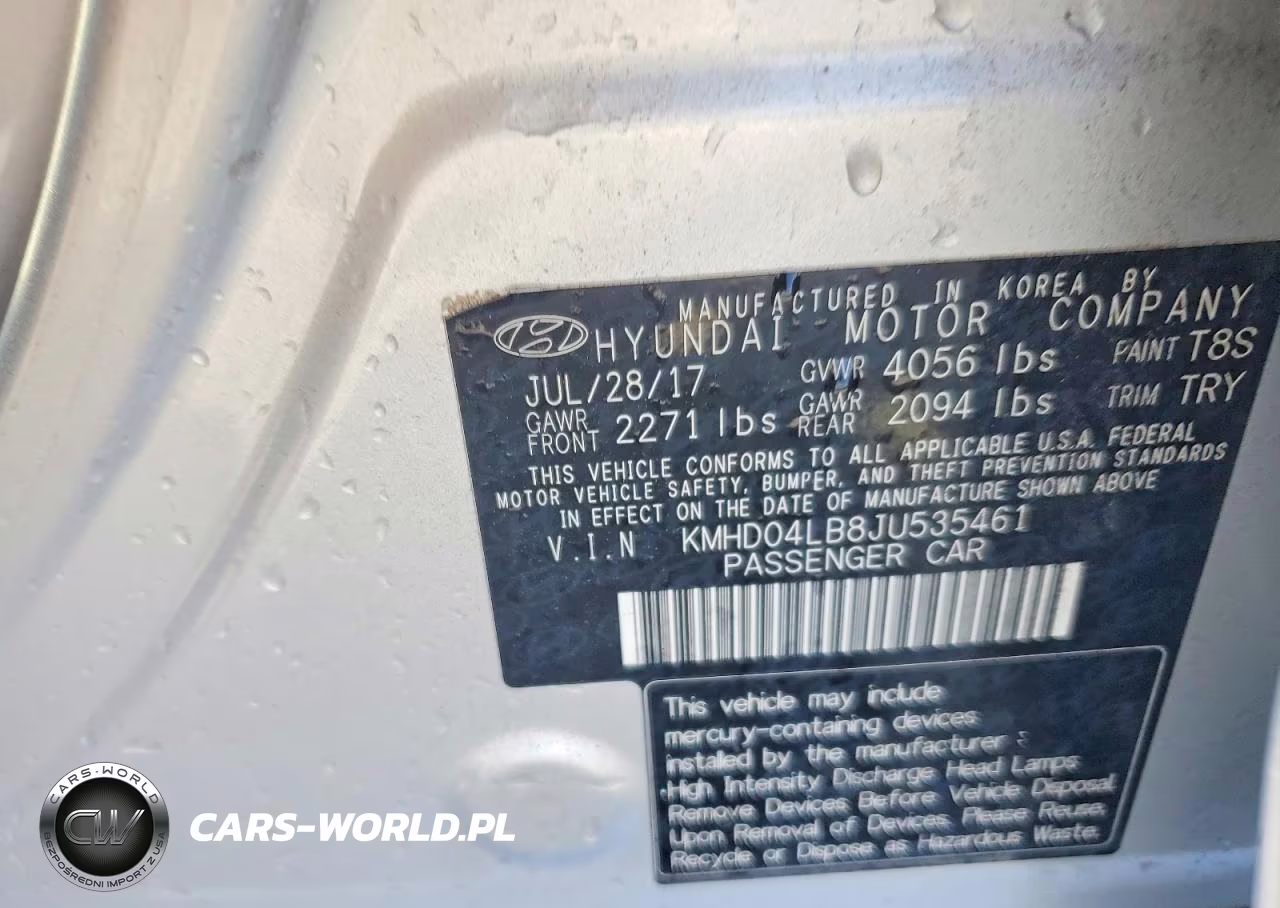 2018 Hyundai Elantra Sport VIN:KMHD04LB8JU535461 - 12