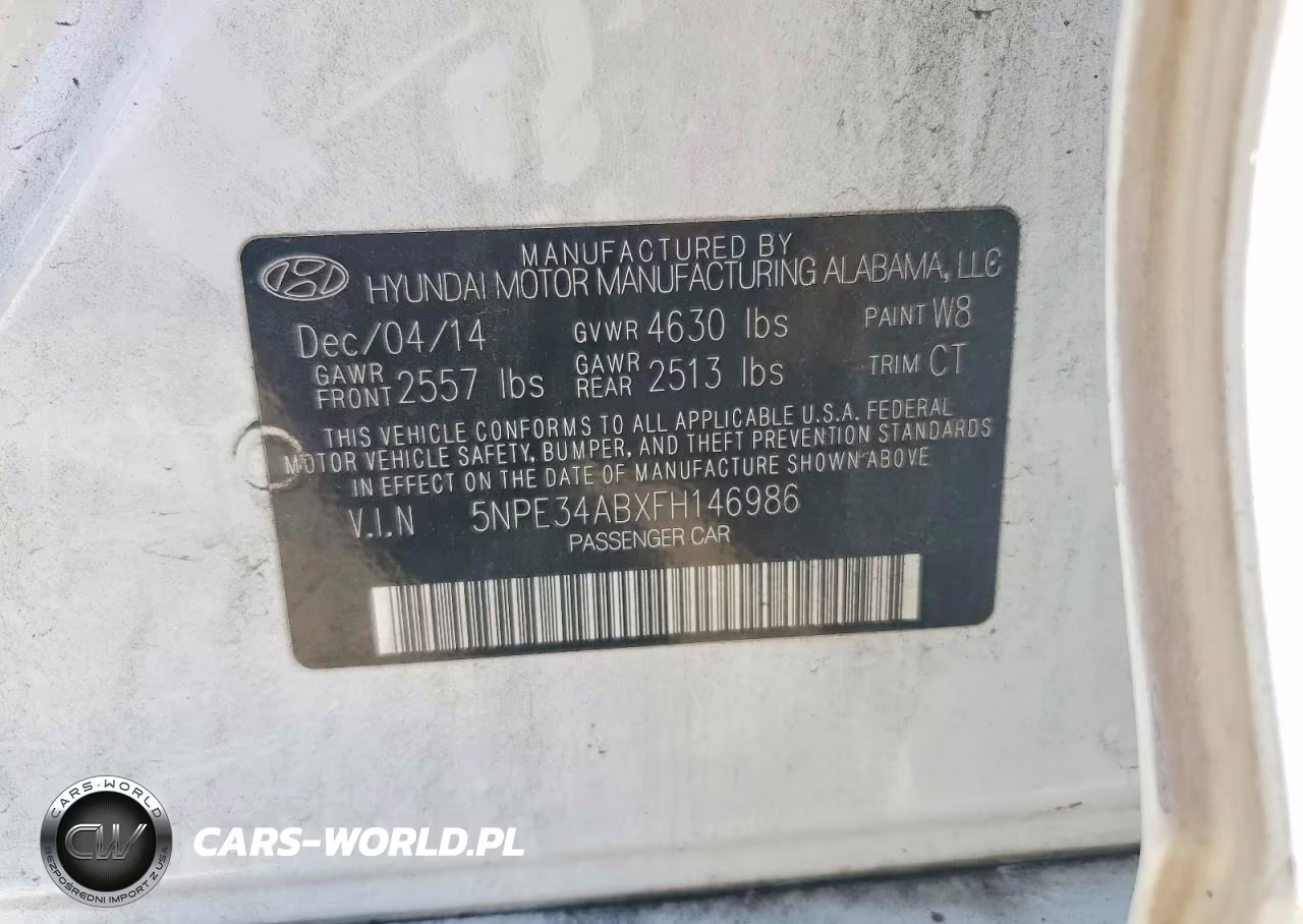 2015 Hyundai Sonata Limited VIN:5NPE34ABXFH146986 - 12