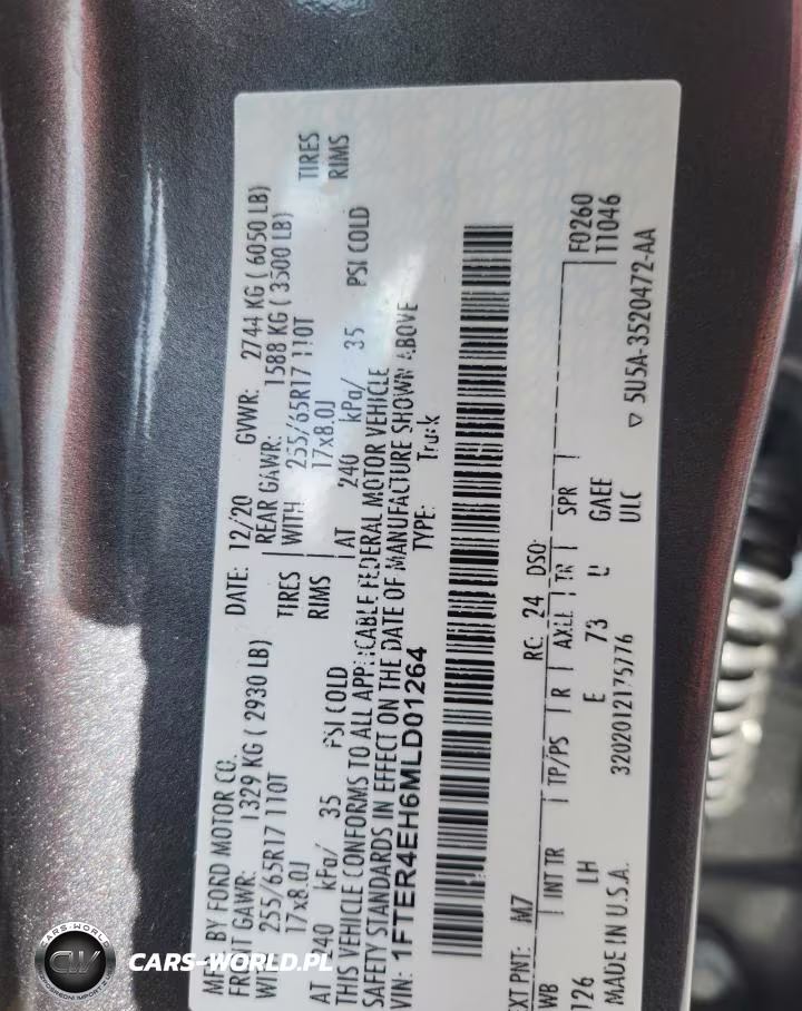 2021 Ford Ranger Xl VIN:1FTER4EH6MLD01264 - 12